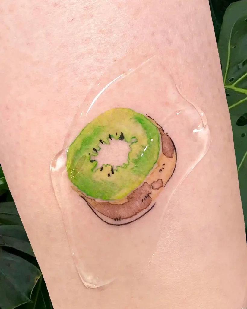Watercolor Kiwi Slice on Leg