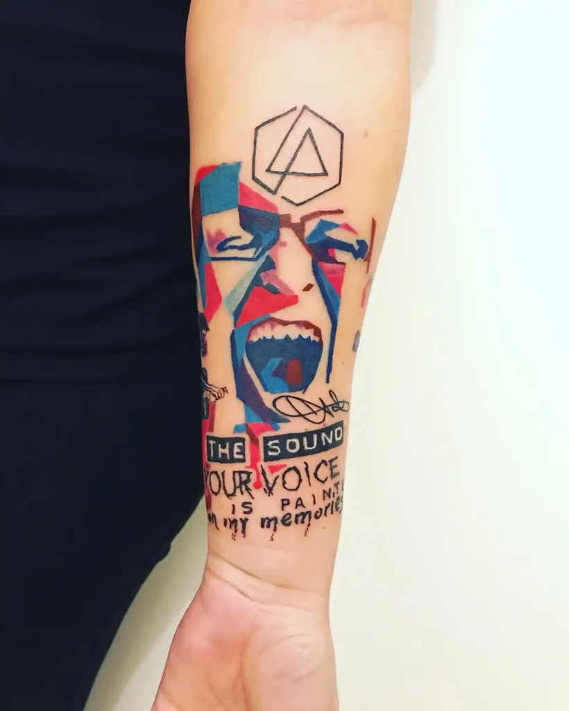 Abstract Colorful Portrait on Inner Forearm