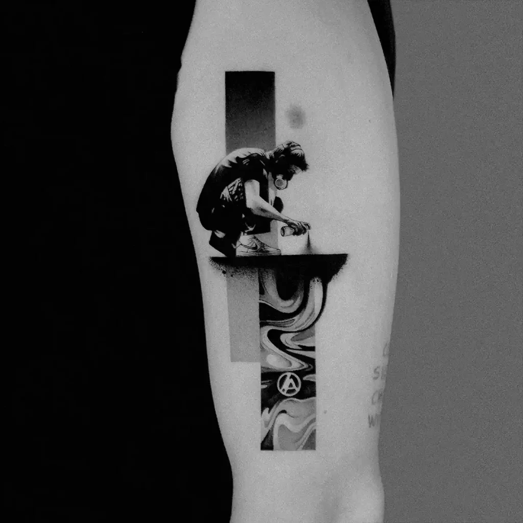 Abstract Glitch Style Art on Forearm