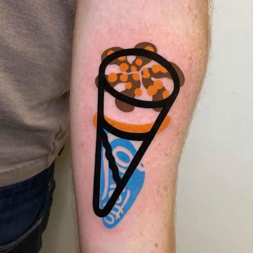 Abstract Graphic Cone on Inner Forearm