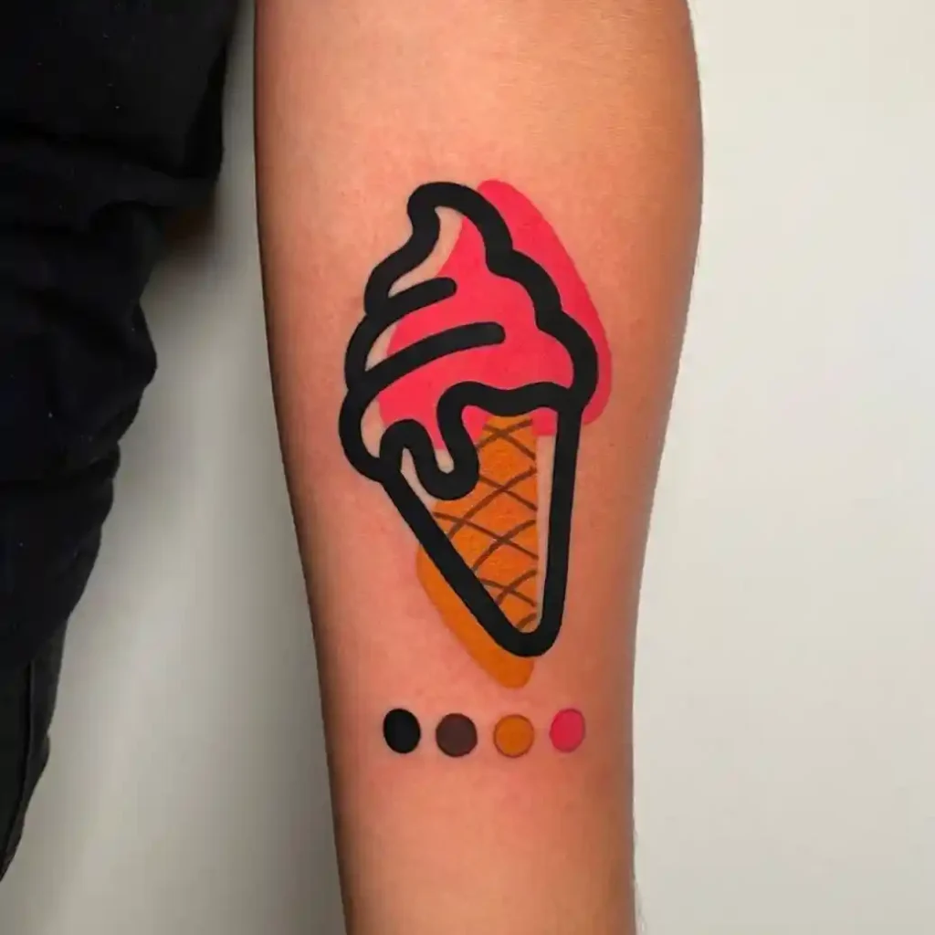 Abstract Graphic pink Cone on Inner Forearm