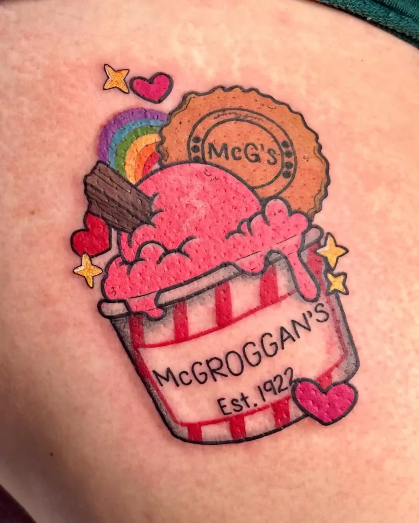 Cartoon Ice Cream Tub on Thigh