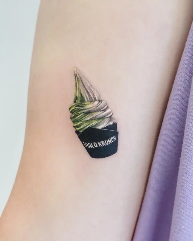 Charcoal Soft Serve Cup on Inner Bicep