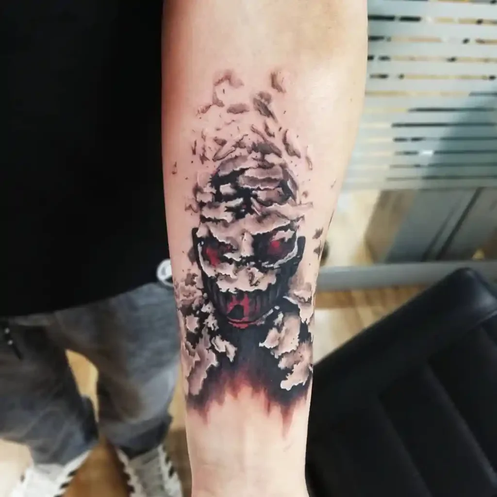 Cracking Face Living Things Style on Forearm