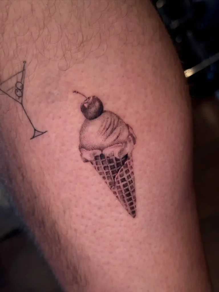 Dotwork Stipple Cone on Calf
