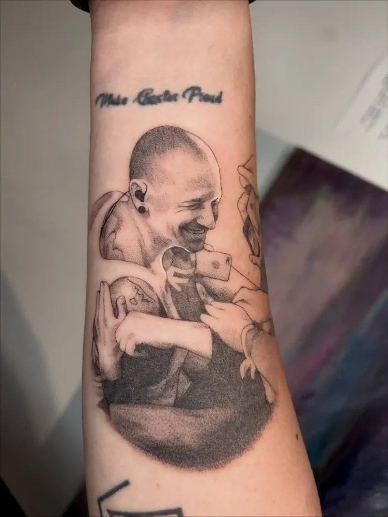 Emotional Memorial Portrait on Forearm
