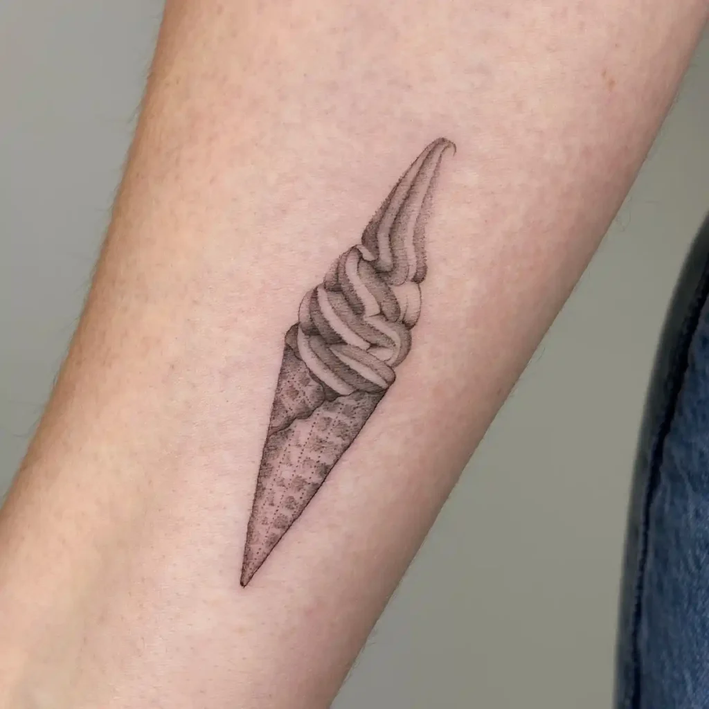 Fine Line Soft Serve on Inner Forearm