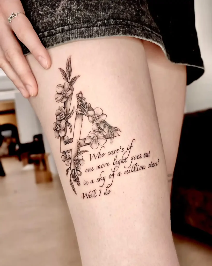 Floral Memorial Tribute on Thigh