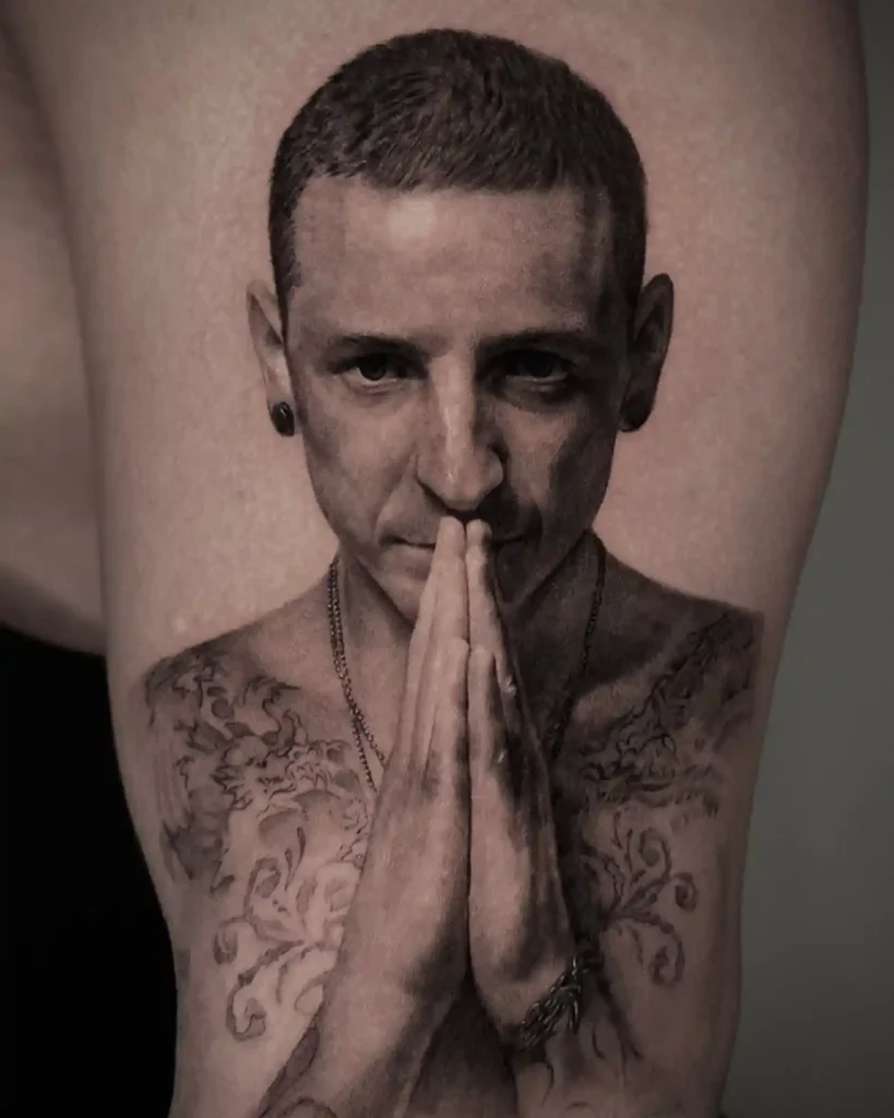Hyper Realistic Prayer Portrait on Thigh