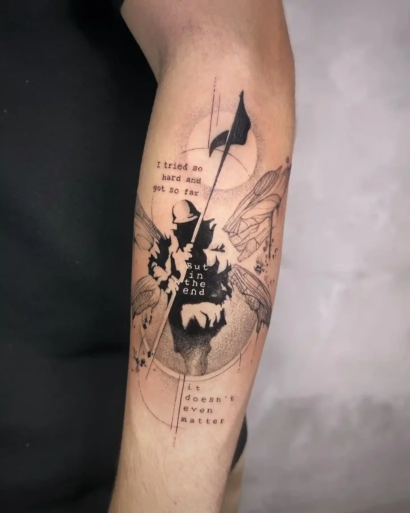 Lyric and Graphic Mashup on Forearm