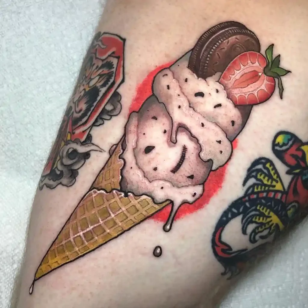 Neo-Traditional Loaded Cone on Thigh