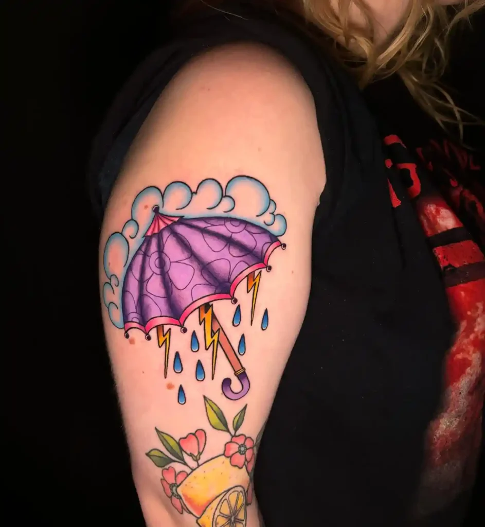 Neo Traditional Storm and Lemonade on Upper Arm