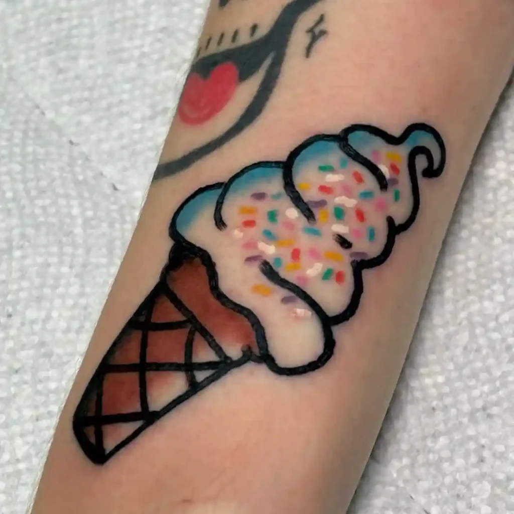 Old School Blue Swirl on Forearm
