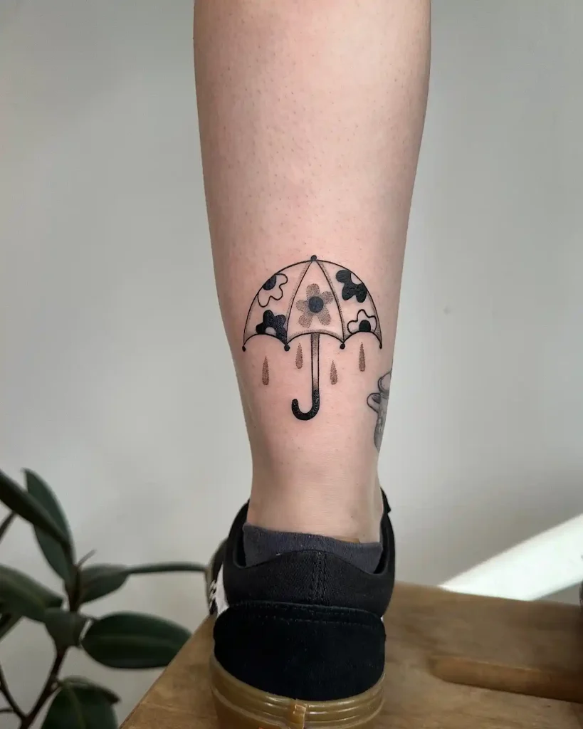 Patterned Flower Umbrella on Ankle