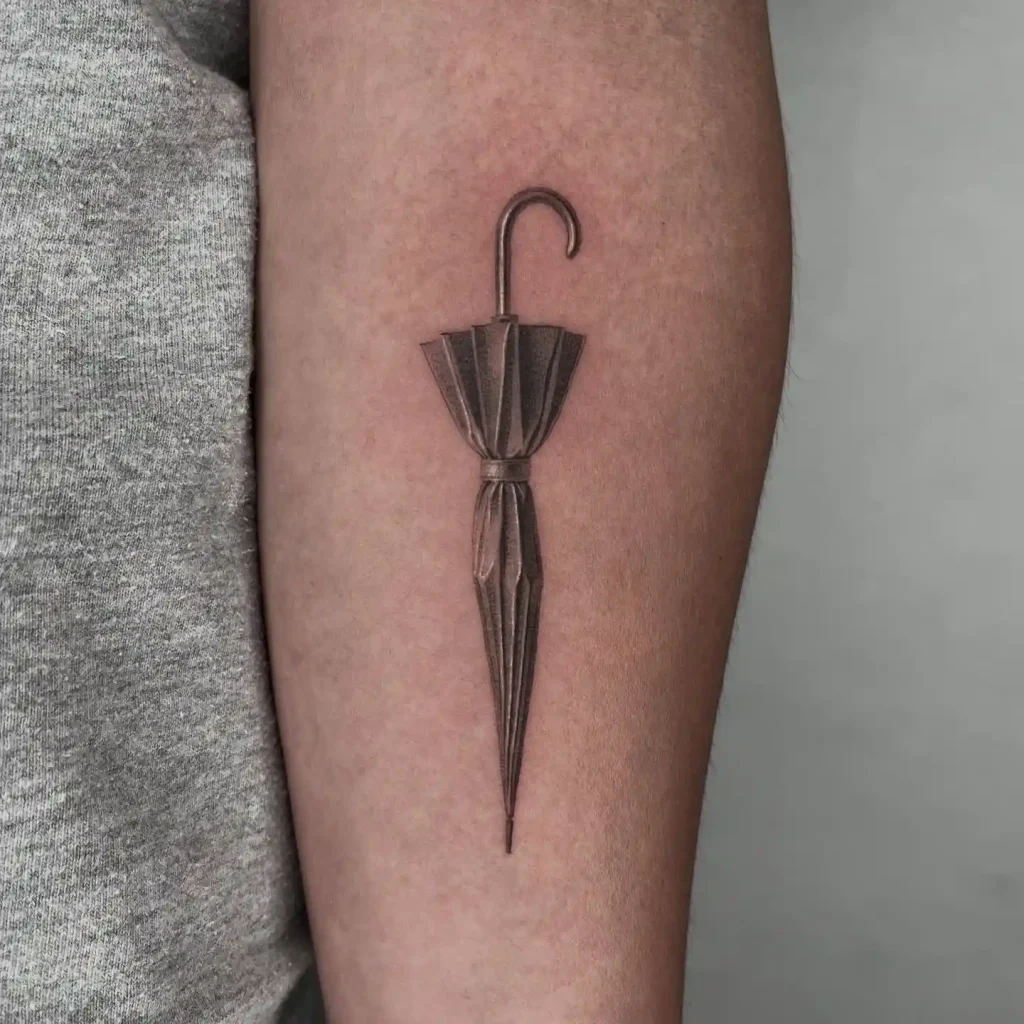 Realistic Closed Umbrella on Forearm