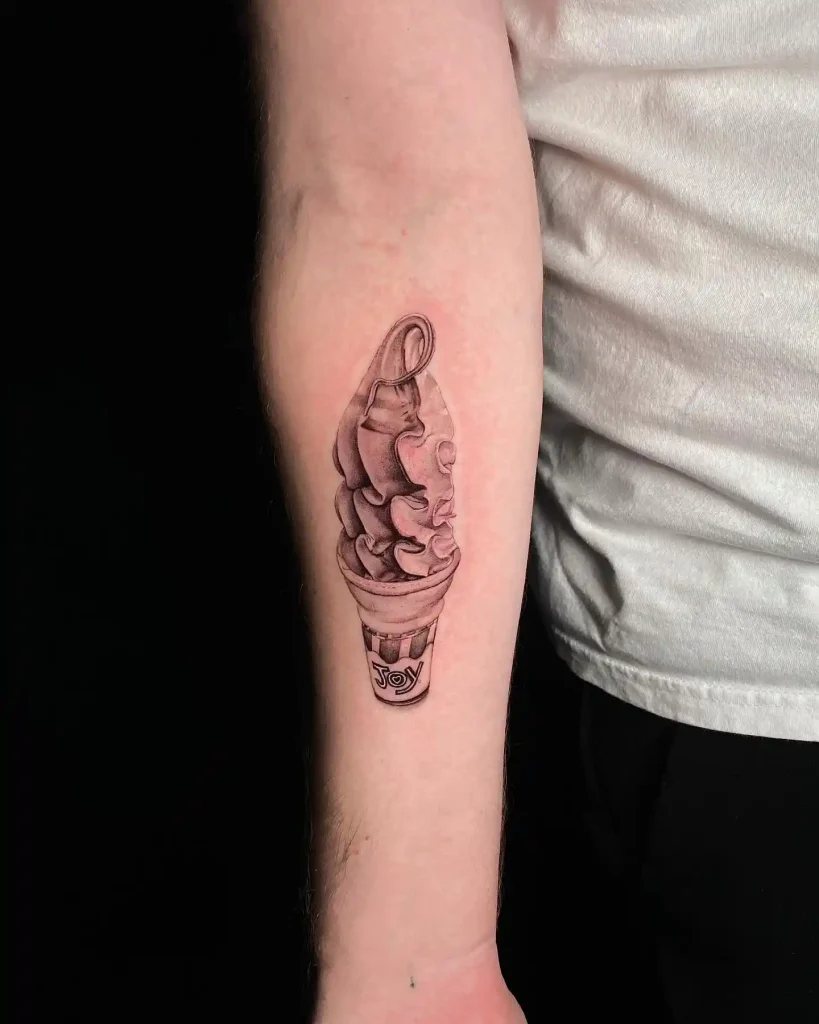 Realistic Joy Cup Soft Serve on Inner Forearm