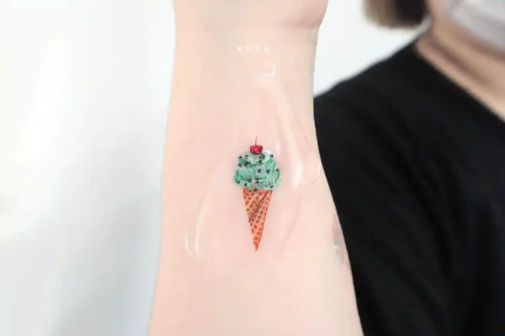 Realistic Mint Chip on Wrist