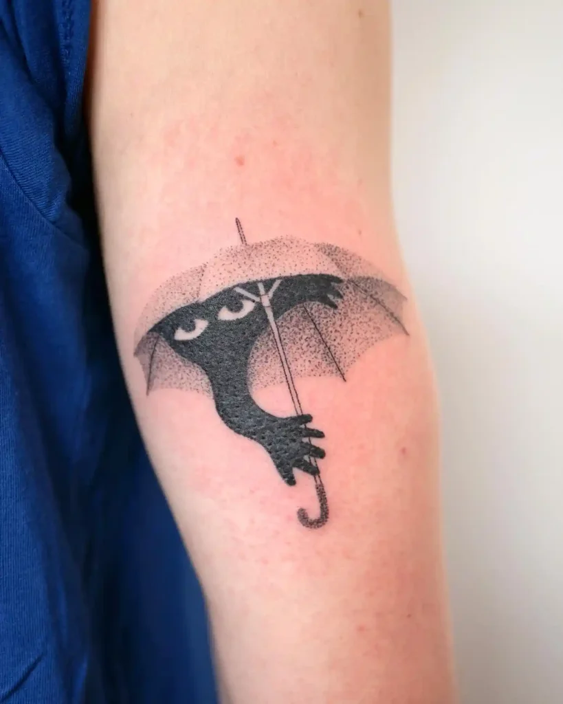 Shadowy Hand Holding Umbrella on Inner Arm