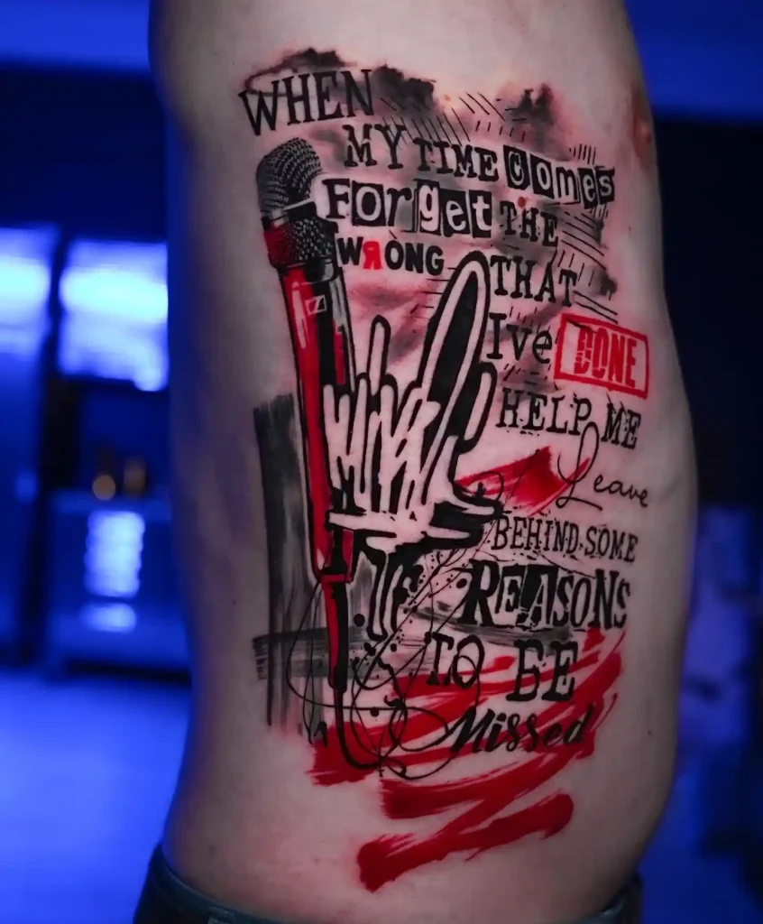 Trash Polka Lyric Rib Piece on Torso