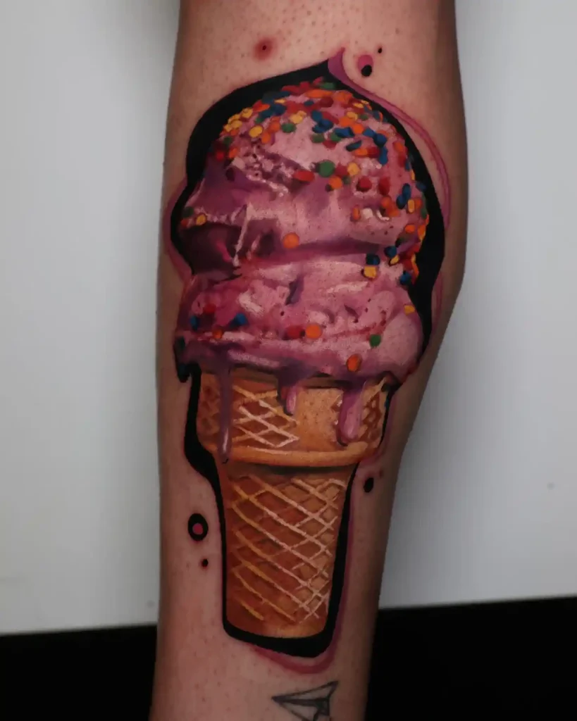 Vibrant Pink Sprinkled Cone on Calf
