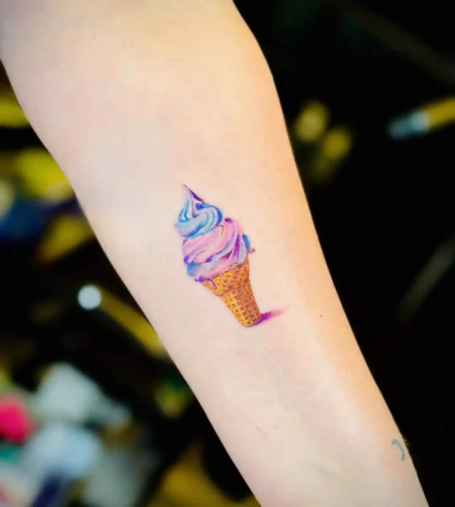 Watercolor Pastel Swirl on Inner Forearm