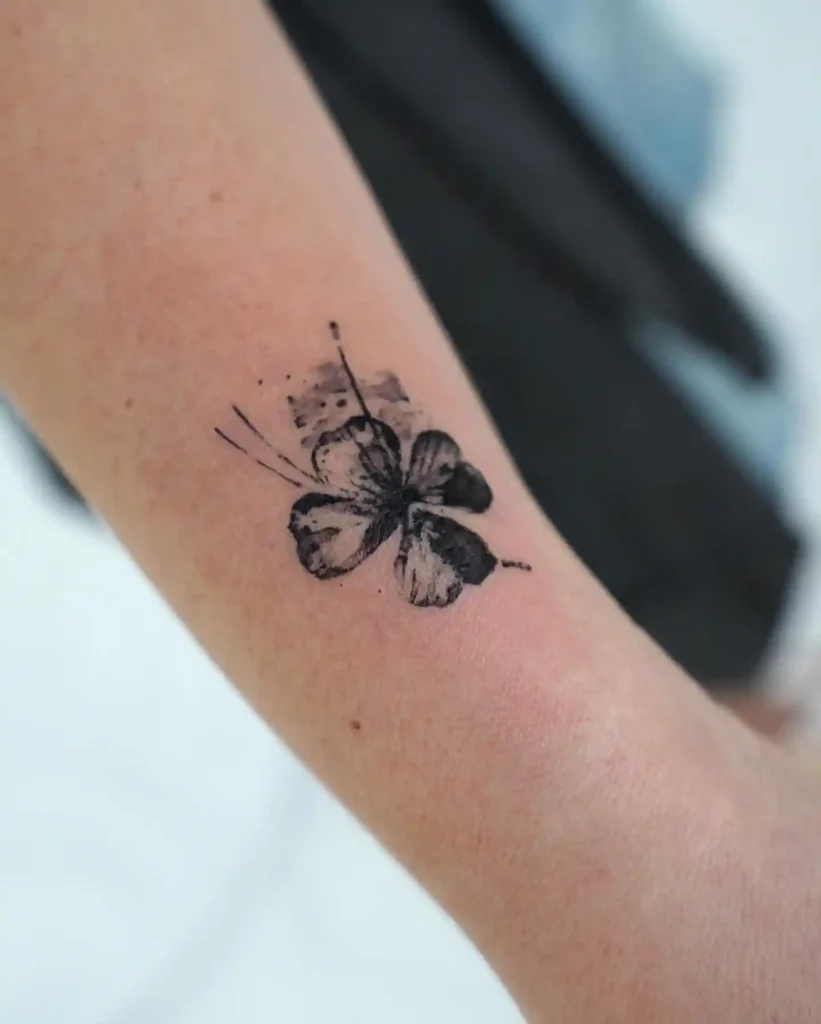 Abstract Sketch Clover on Wrist