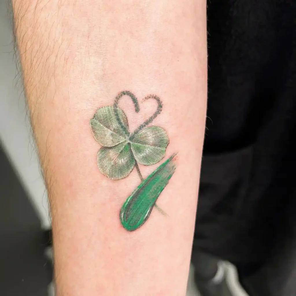 Artistic Heart Leaf on Forearm