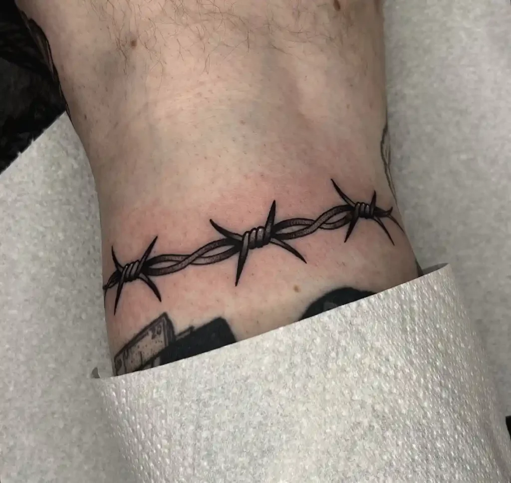 Barbed Wire Band on Ankle