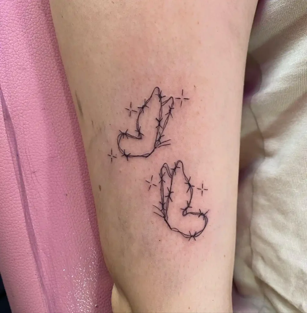 Barbed Wire Butterflies on Lower Leg