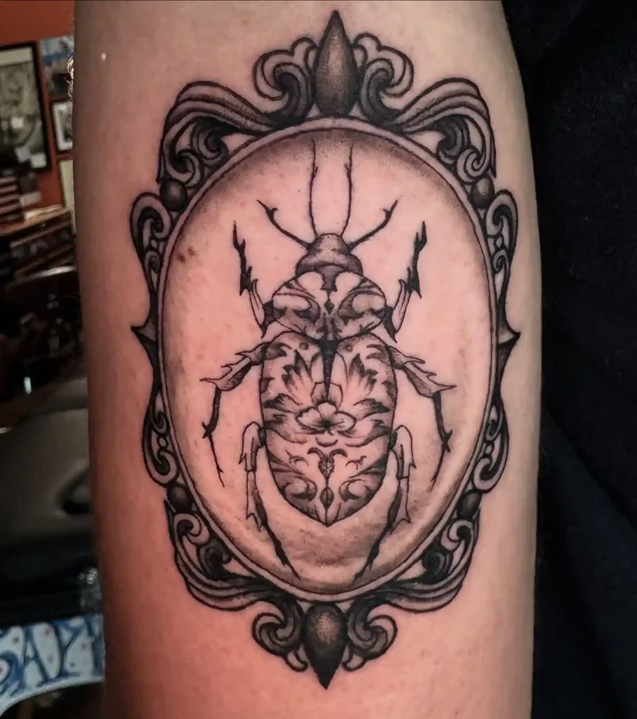 Baroque Framed Beetle on Upper Arm