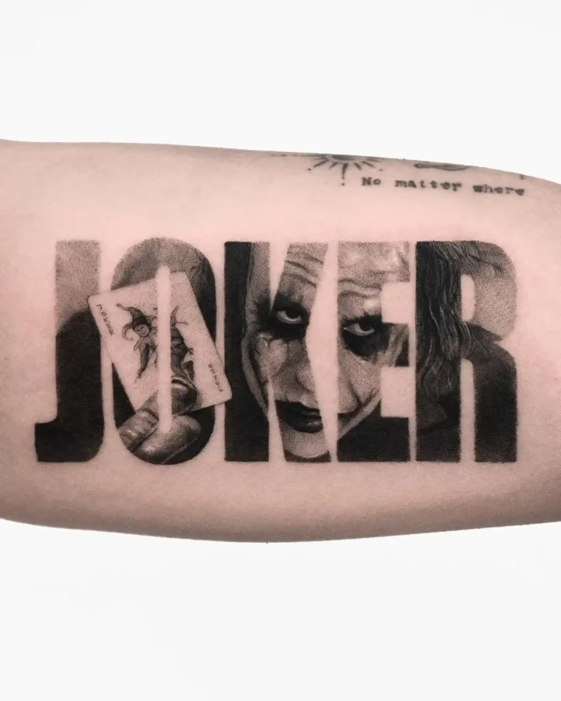 Block Letter Portrait on Inner Bicep