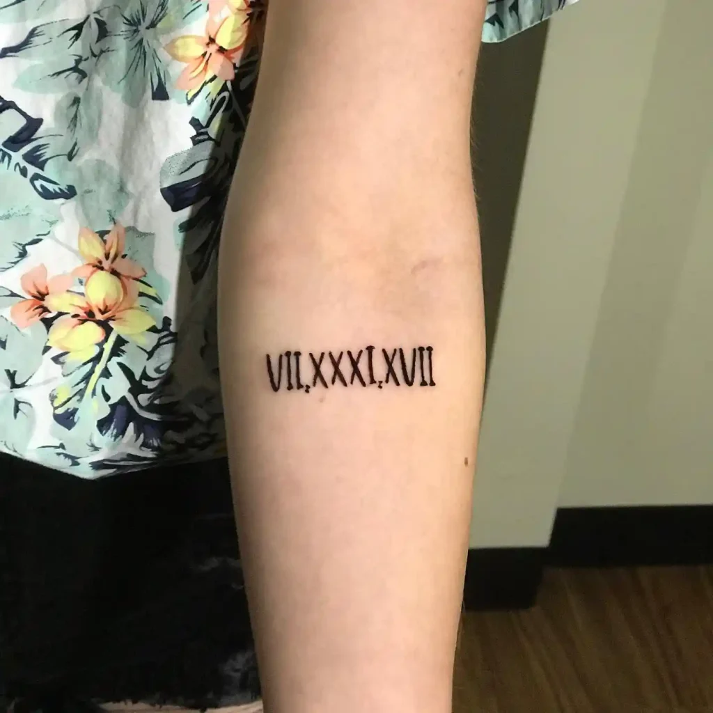 Bold Serif Date on Inner Forearm