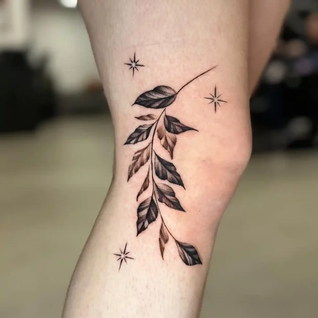 Botanical Branch with Stars on Inner Knee