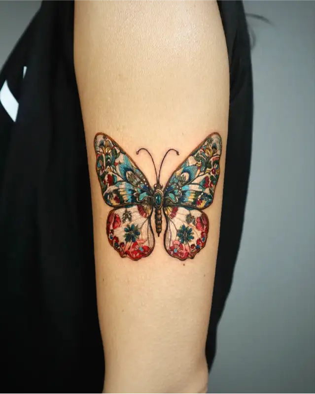 Decorative Butterfly with Patterned Wings