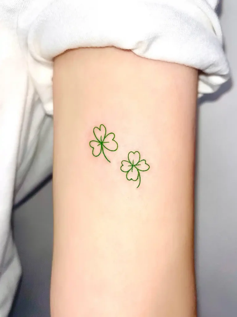 Double Green Clovers on Upper Arm