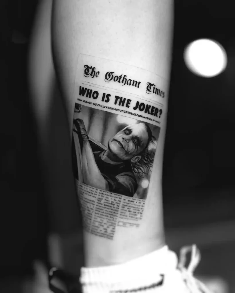 Gotham Times Clipping on Lower Leg