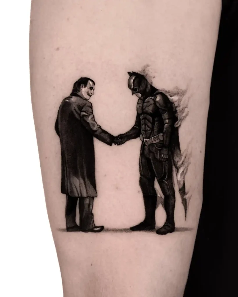Handshake of Enemies on Forearm