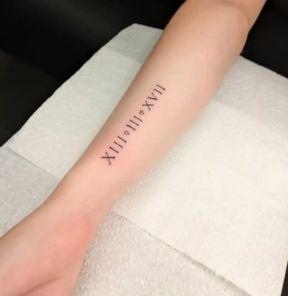 Heart Separated Date on Inner Forearm