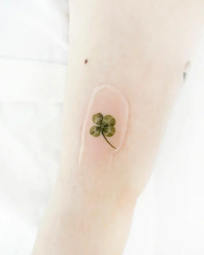 Hyper Realistic Small Clover on Ankle