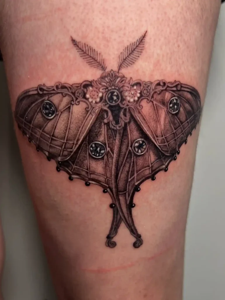 Jeweled Ornamental Moth on Thigh