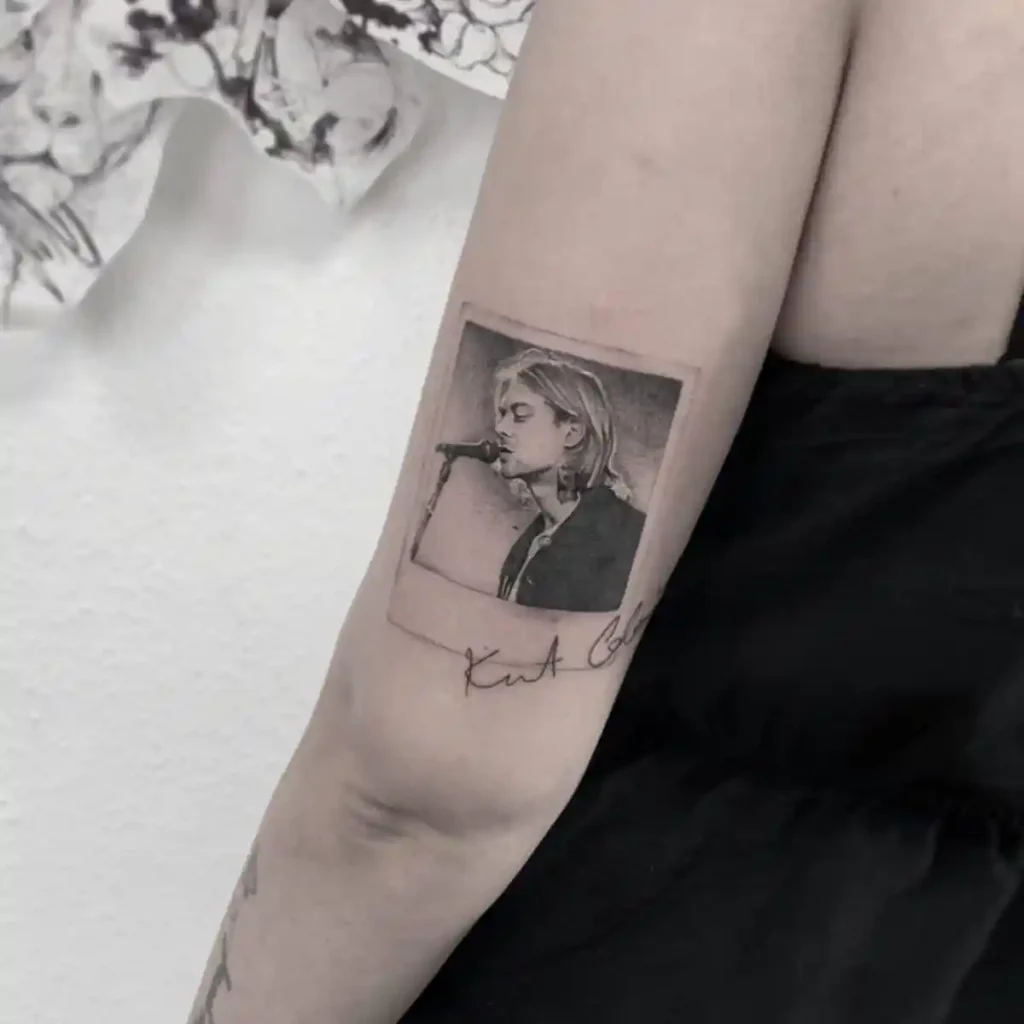 Kurt Cobain Polaroid Portrait on Arm