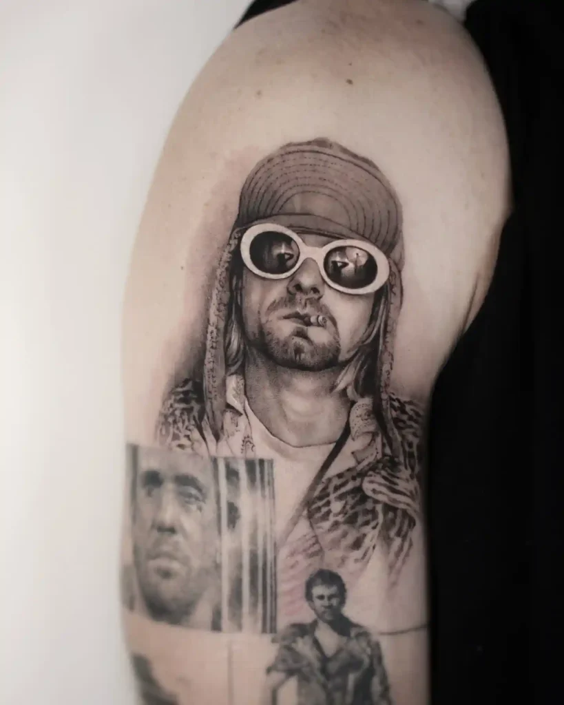 Kurt Cobain Portrait on Upper Arm