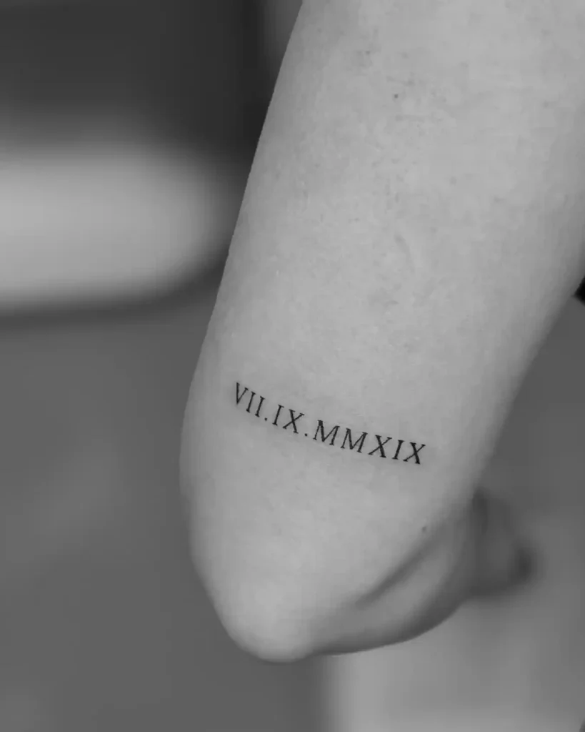 Minimalist Date on Back of Arm