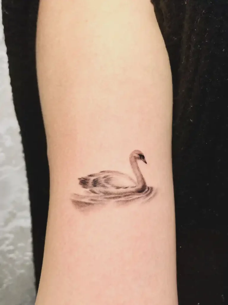 Minimalist Single Swan on Inner Arm