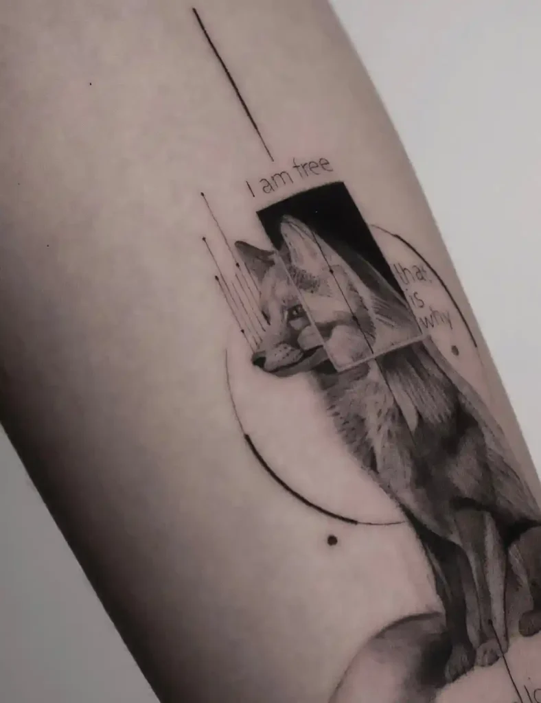 Modern Abstract Fox Silhouette on Inner Arm