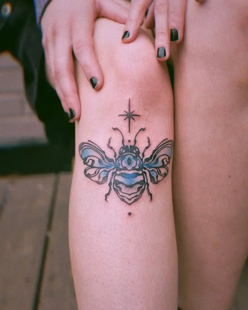 Mystical Bee Symbol on Knee