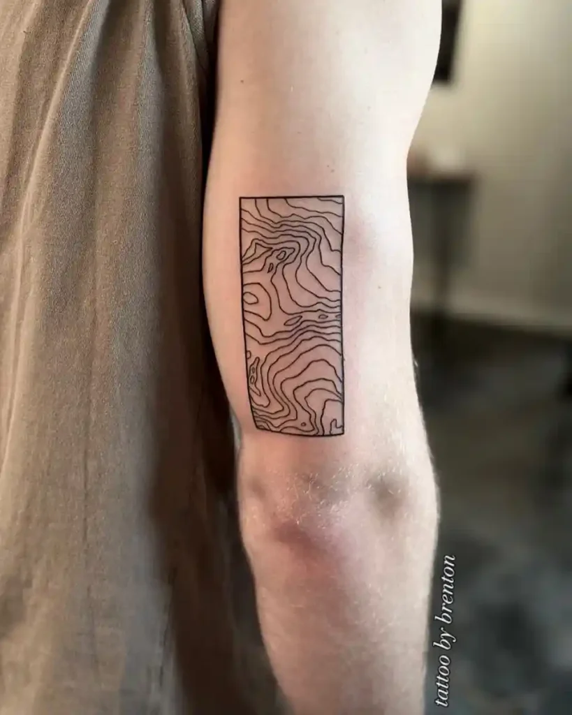 Rectangular Topographic Line Work on Triceps