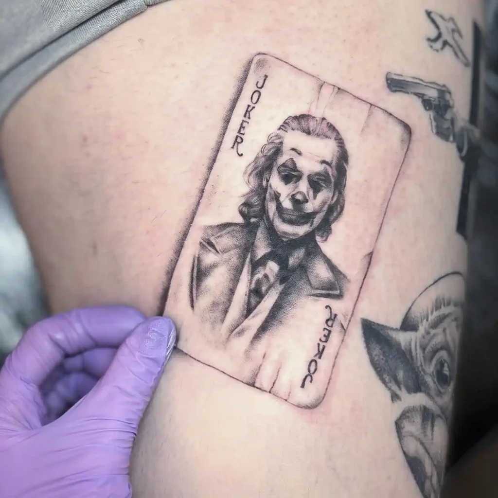 Sketchy Card Portrait on Thigh