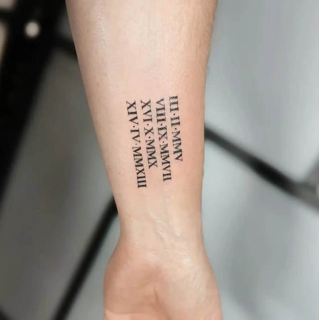 Stacked Family Dates on Wrist