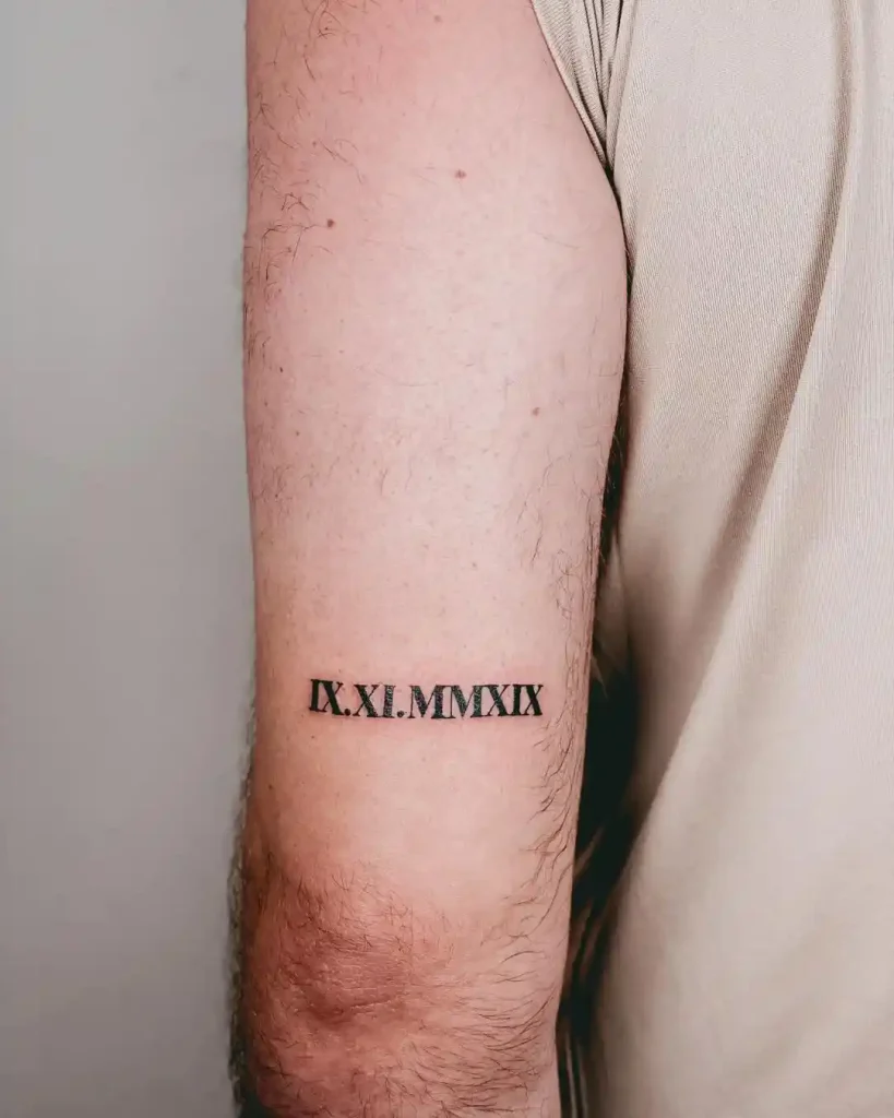 Structured Date on Back of Arm